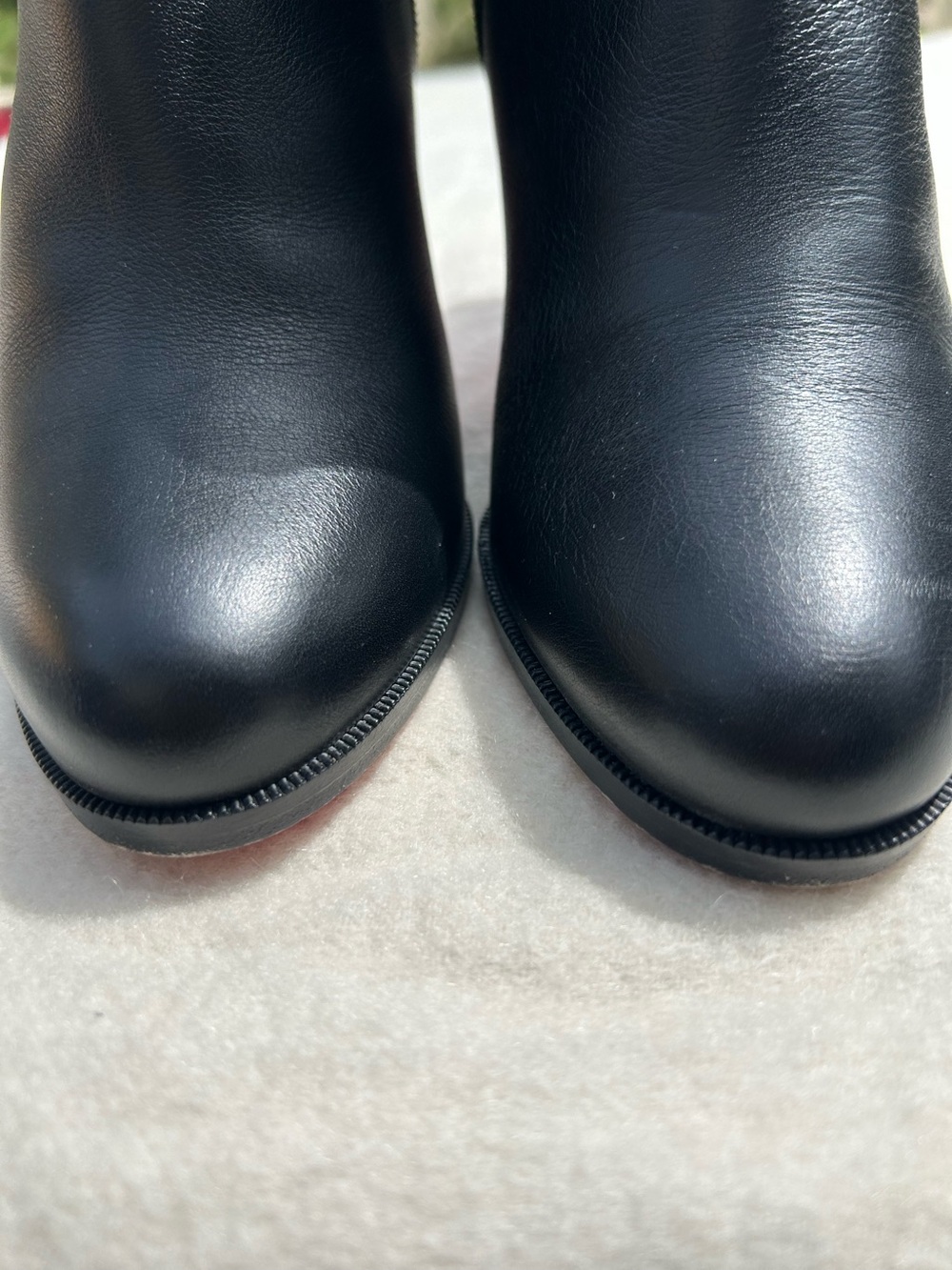 Authentic Louboutin Adox 85 Black Leather Ankle Red Bottom Booties 39 US 8.5 - Picture 5 of 14